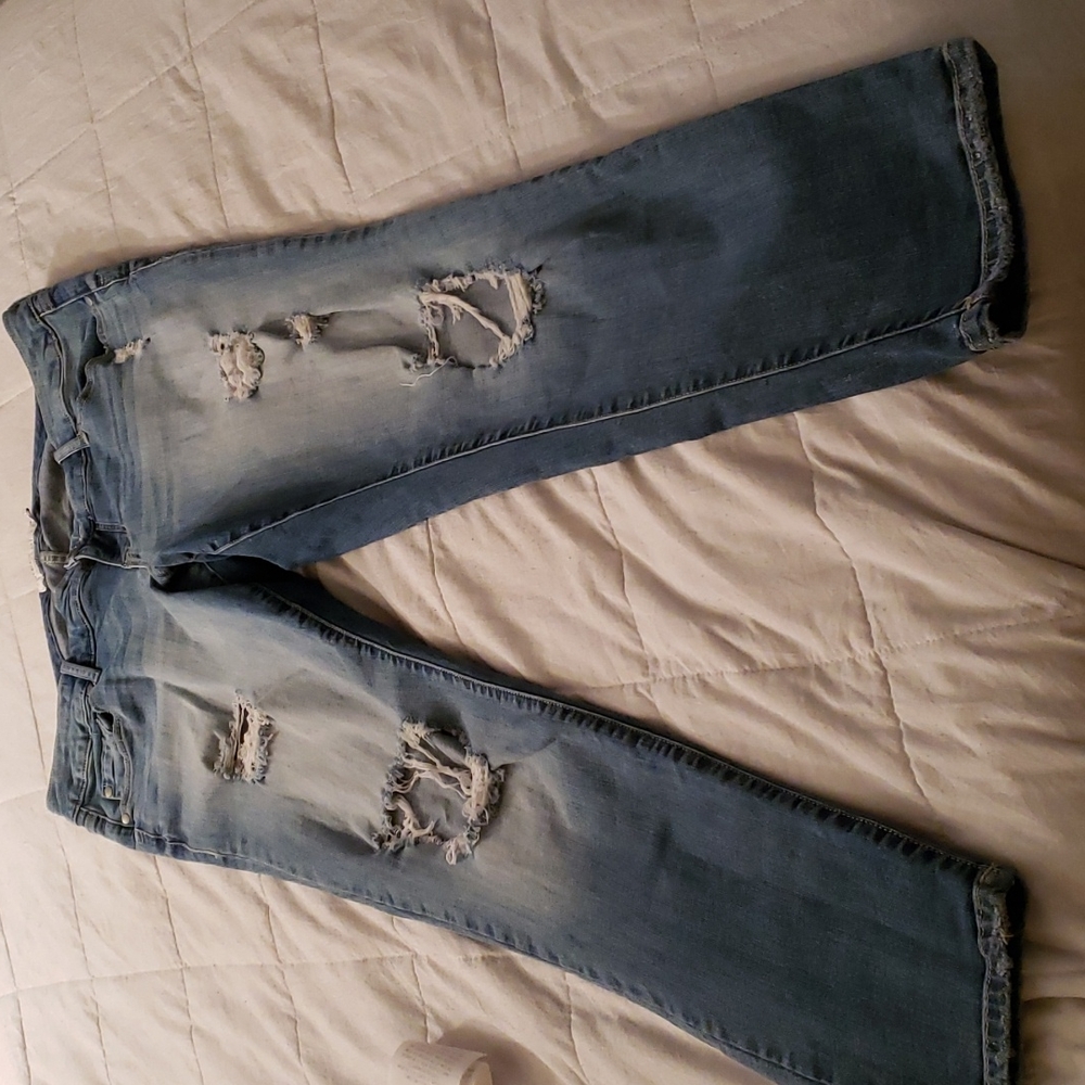 Torrid Blue Distressed Boyfriend Jeans